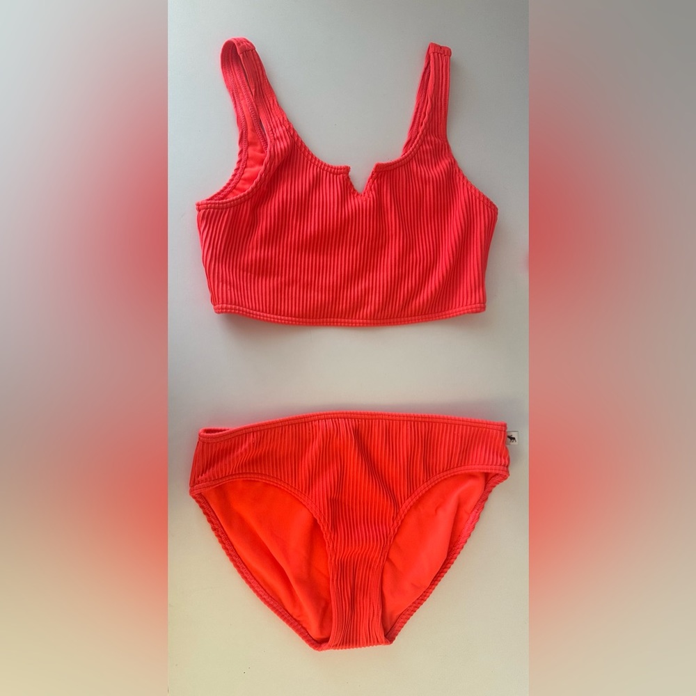 Bright pink/orange bathing suit from Abercrombie Kids
